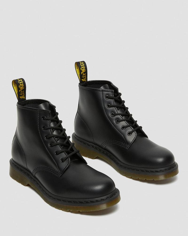 Black Women's Dr Martens 101 Smooth Leather Ankle Boots | CA 7YXF